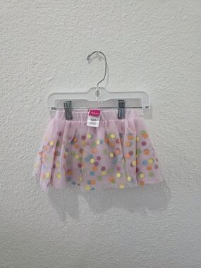 Disney Pink Tulle Skirt with Multicolor Polka Dots